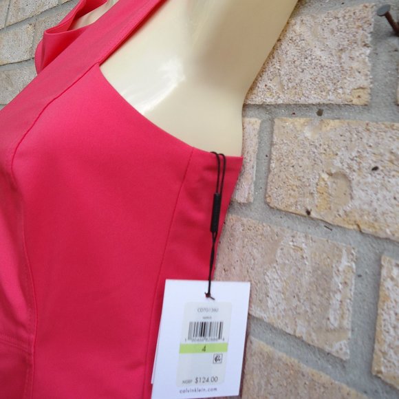 NWT. SIZE 4. CALVIN KLEIN sleeveless midi dress. - Picture 6 of 16